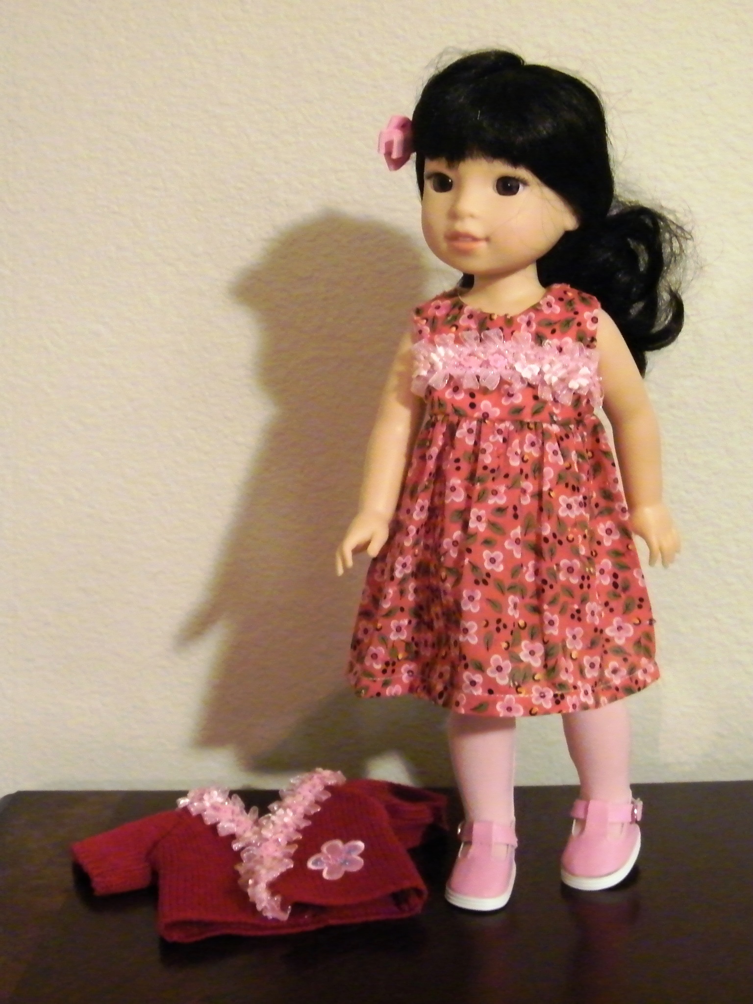 RED FLORAL DRESS W/SWEATER