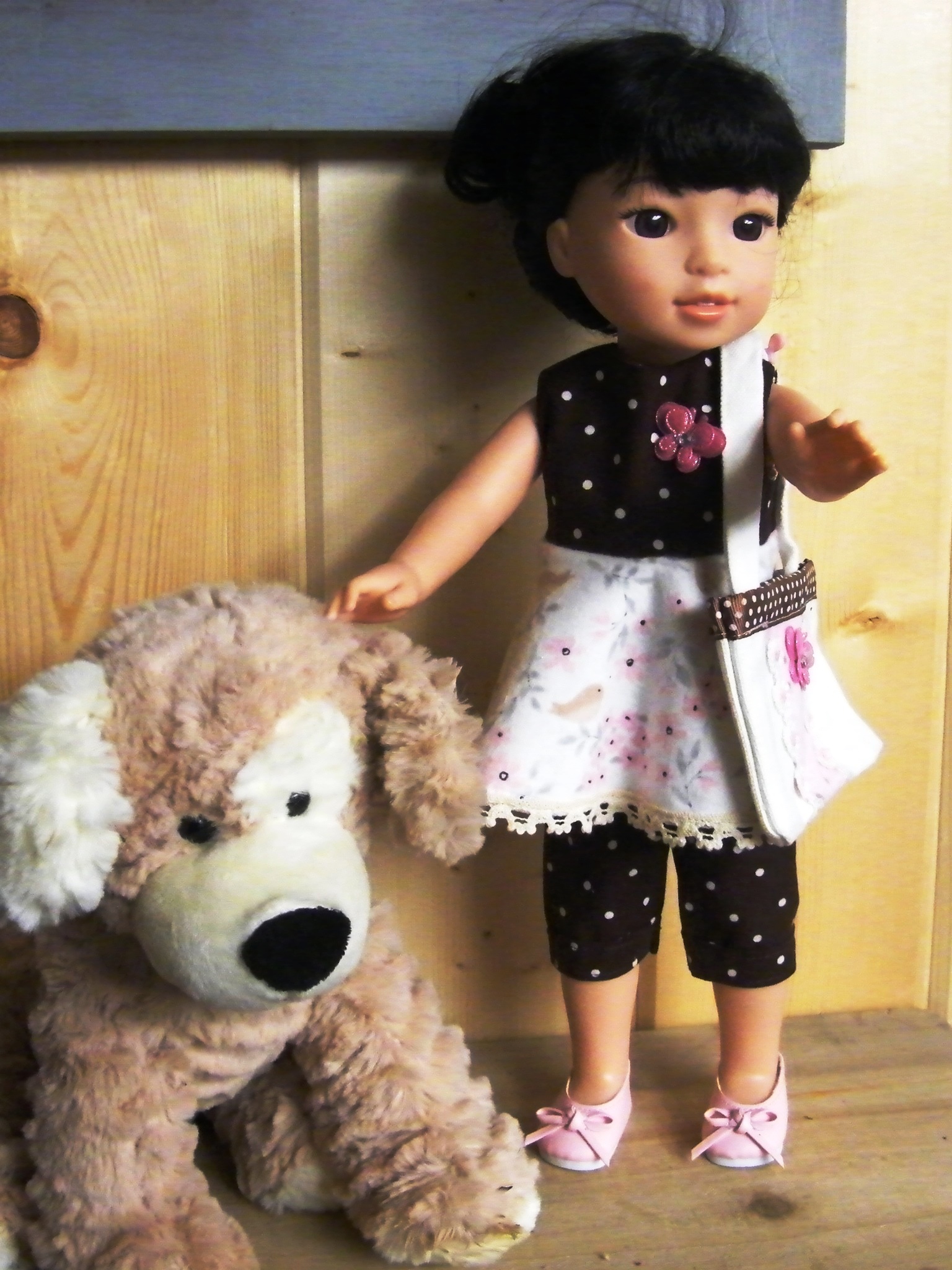 BROWN POLKA DOT PANT SET