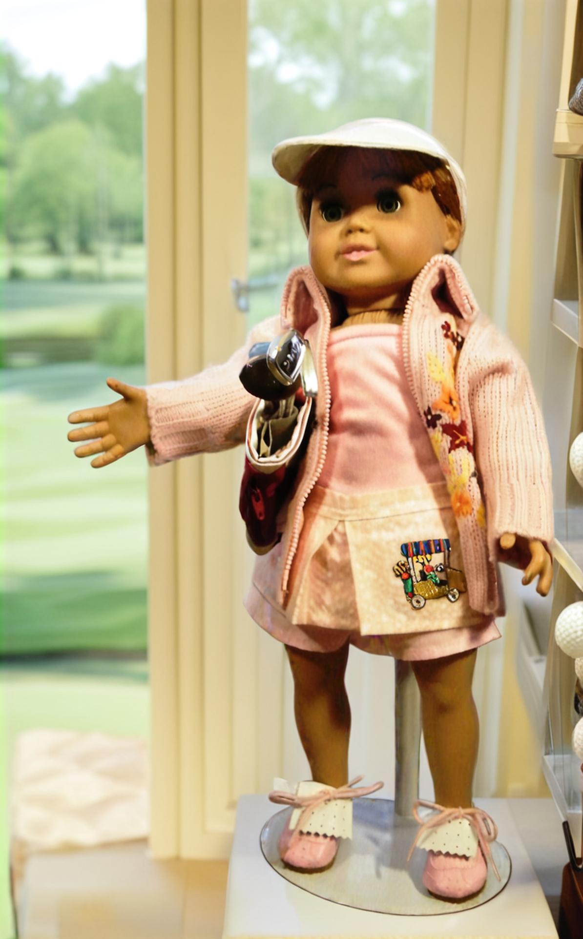 PINK GOLF SET WITH FLORAL SWEATER