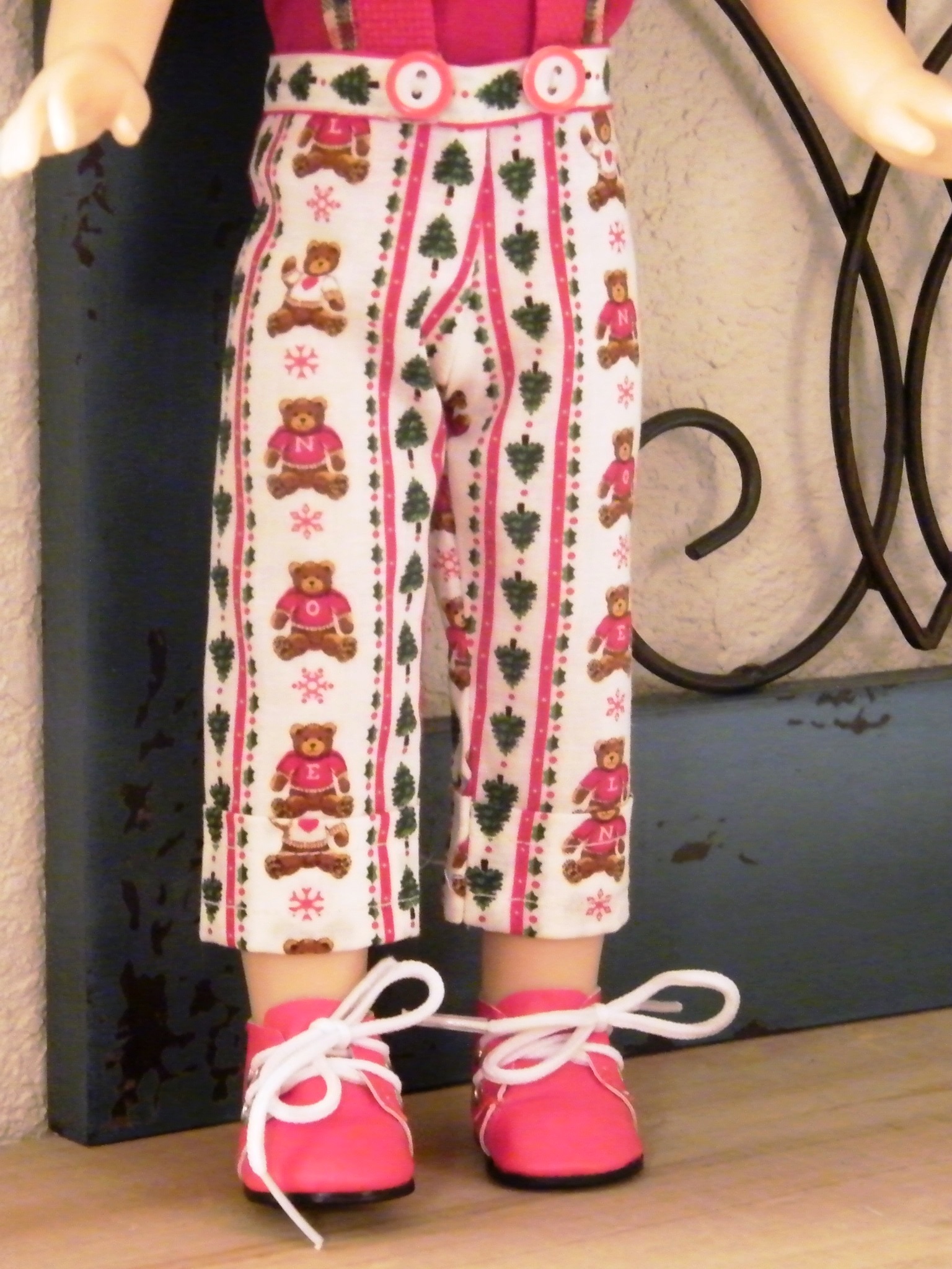 RED TEDDY BEAR PANT SET