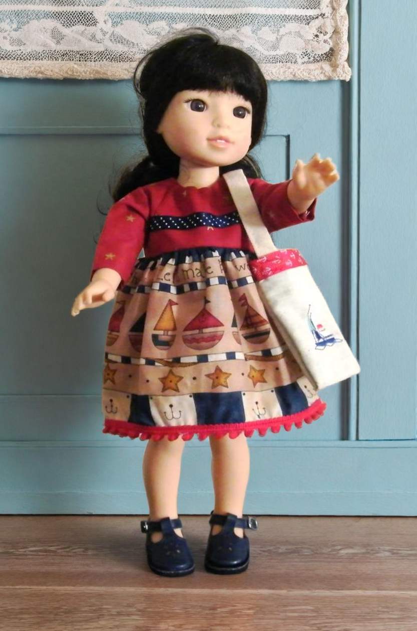 RED BLUE SAILBOAT DRESS