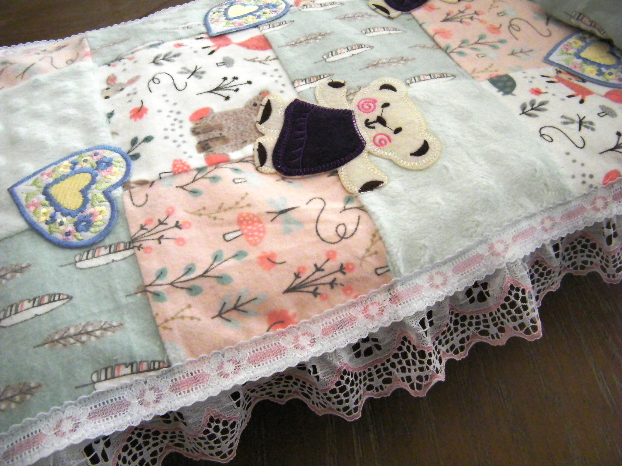 FOREST TEDDY BEARS HEARTS BEDDING SET