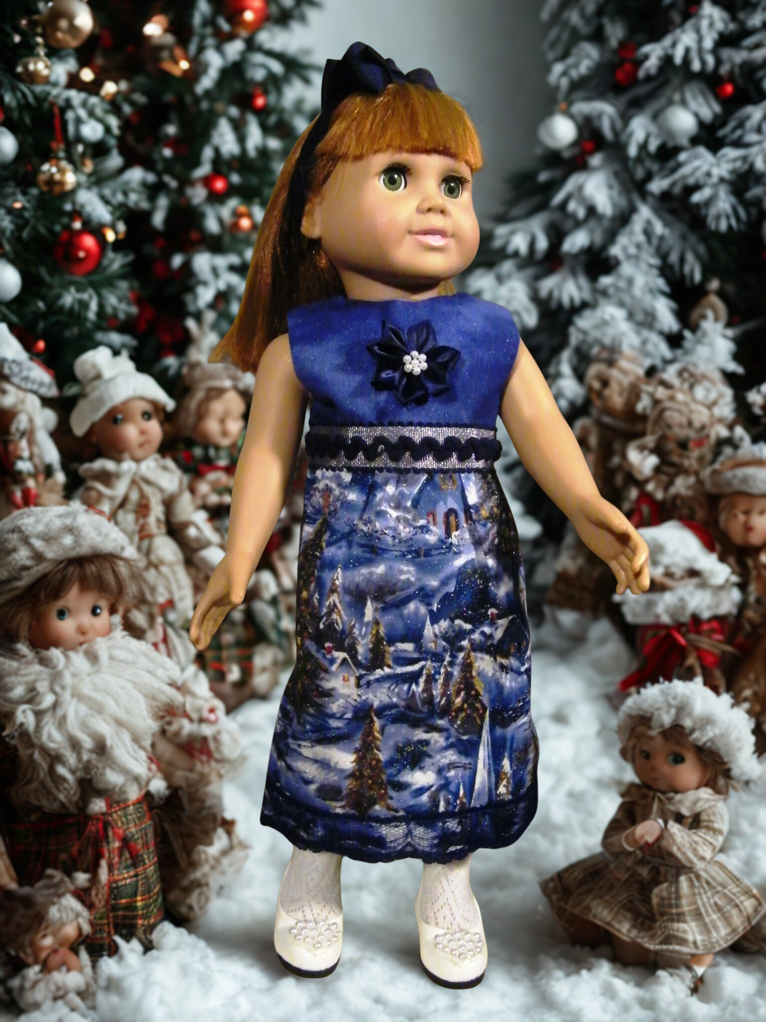 ROYAL BLUE CHRISTMAS DRESS
