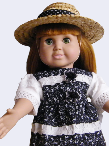 BLACK WHITE SUMMER  DRESS WITH HAT