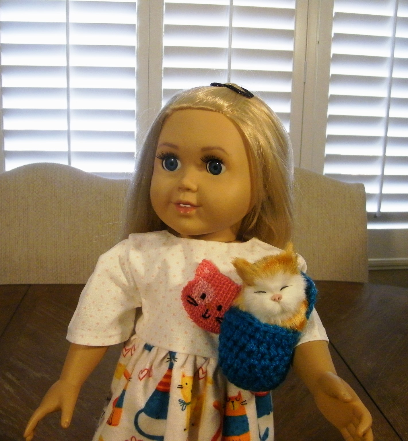 KITTY CAT NIGHTGOWN W/CAT AND CARRIER