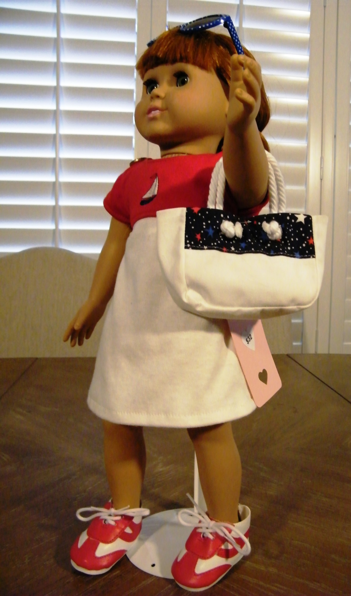 RED WHITE NAUTICAL SAILING DRESS AND ACCESSORIES