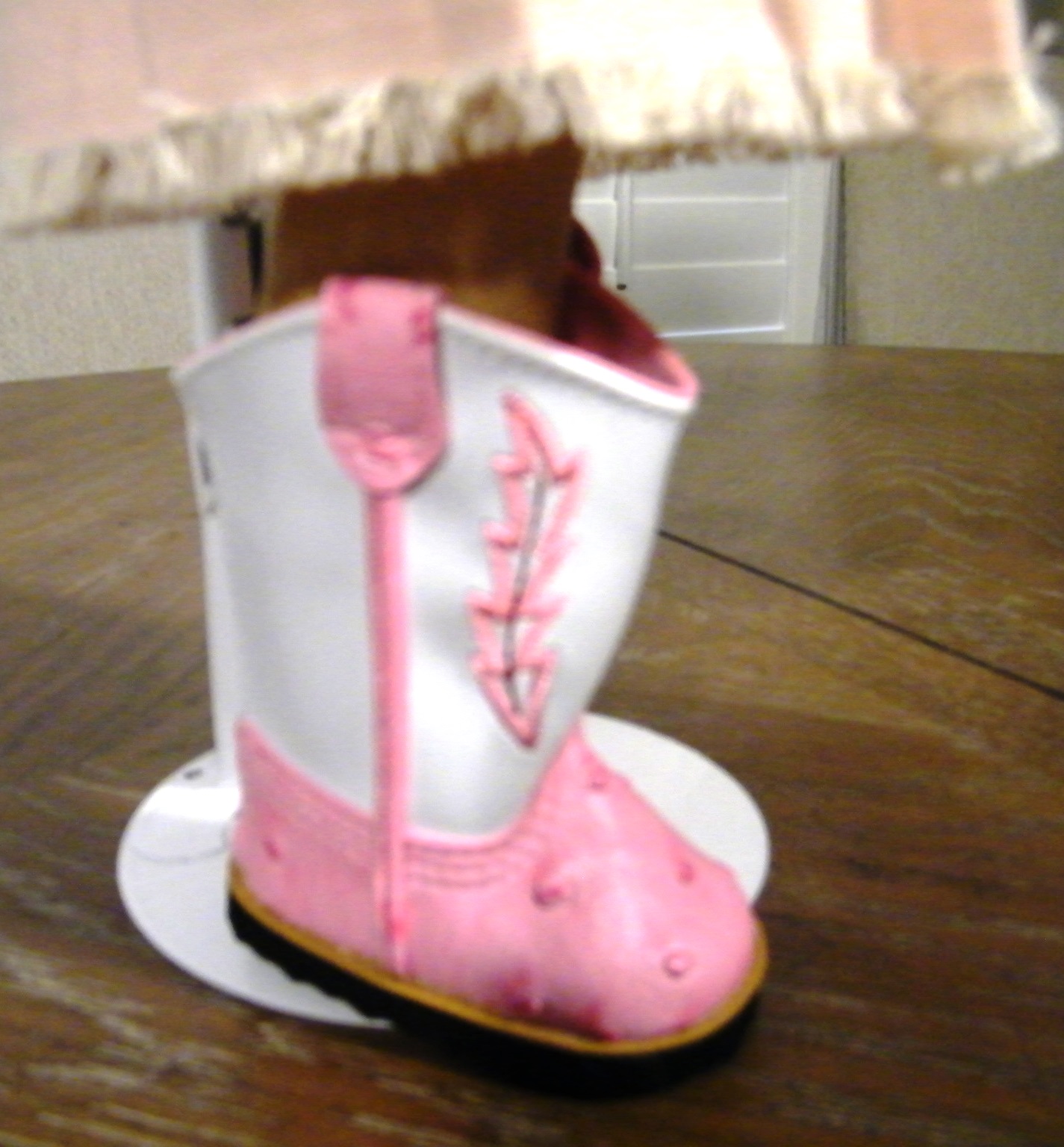 PINK WESTERN SET/FAUX OSTRICH BOOTS