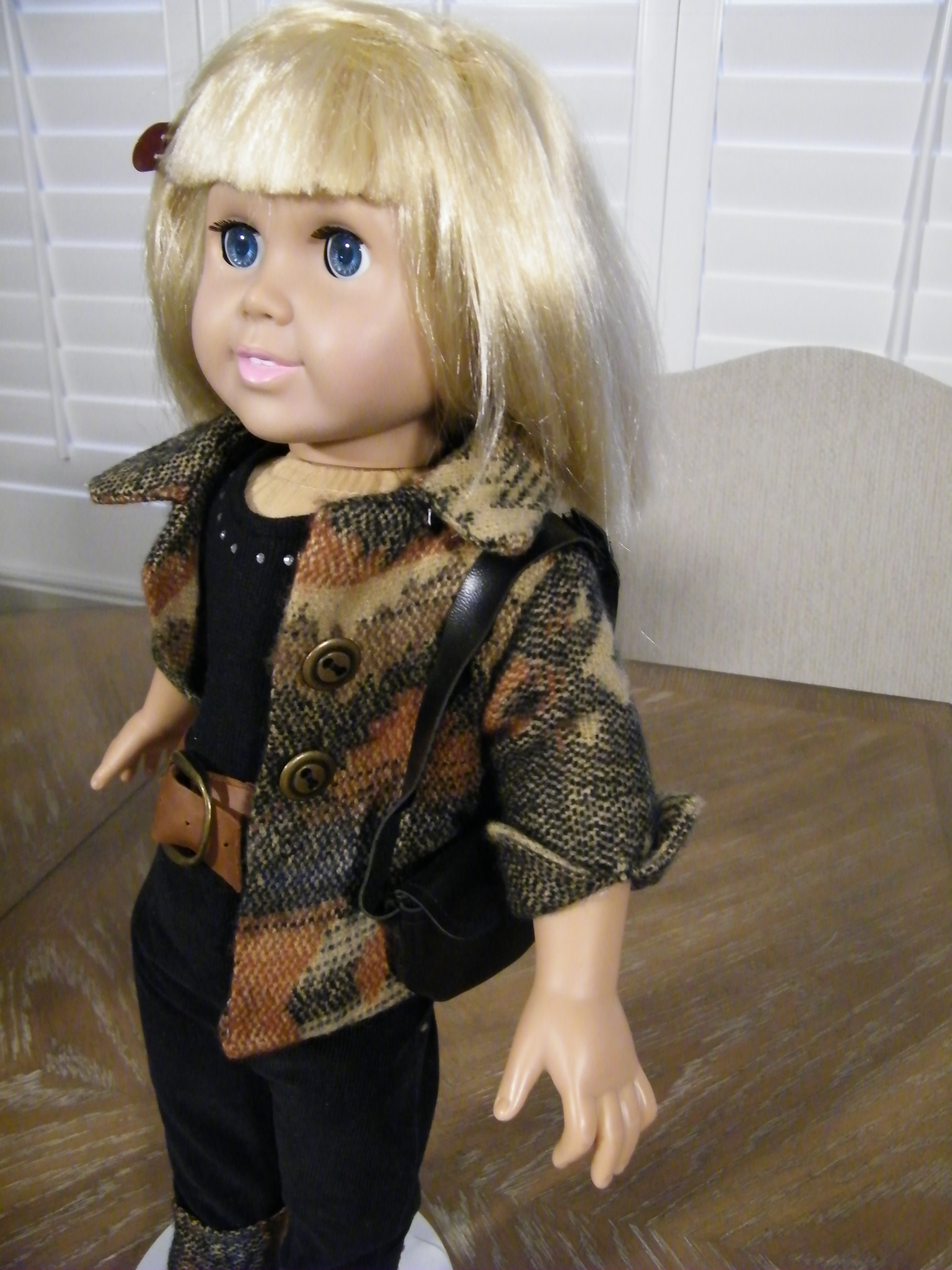 BLACK AND TAN WOOL PANT SET