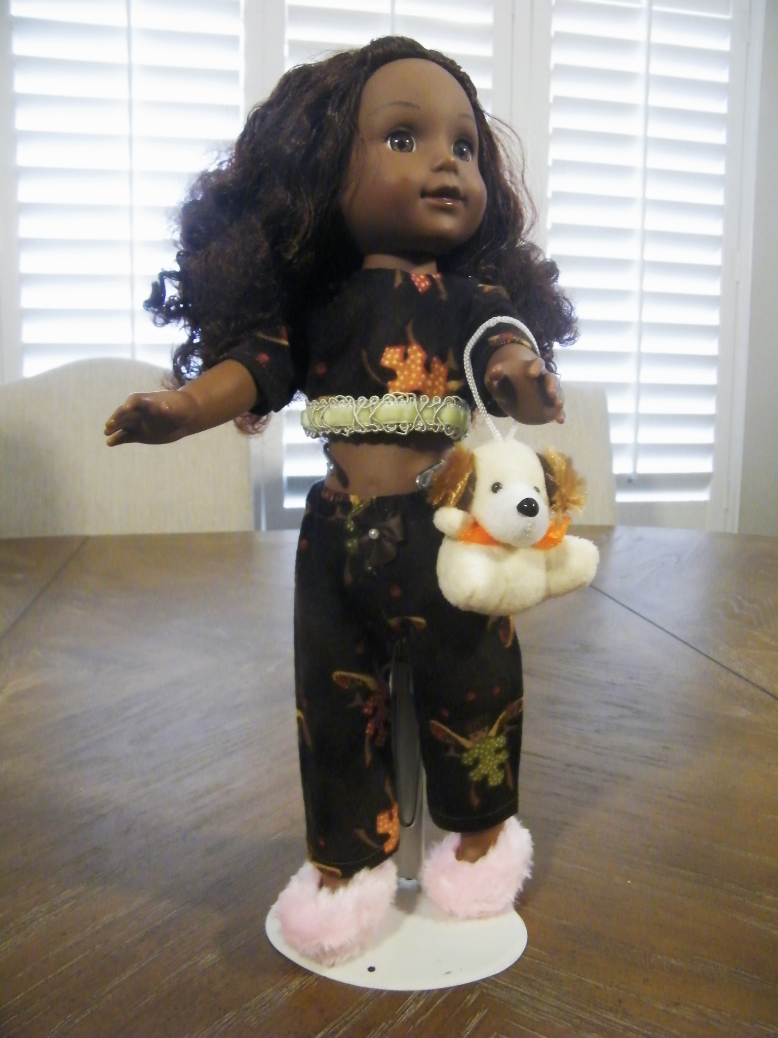 BROWN FLANNEL FAIRY SLEEPWEAR/STUFFED TOY
