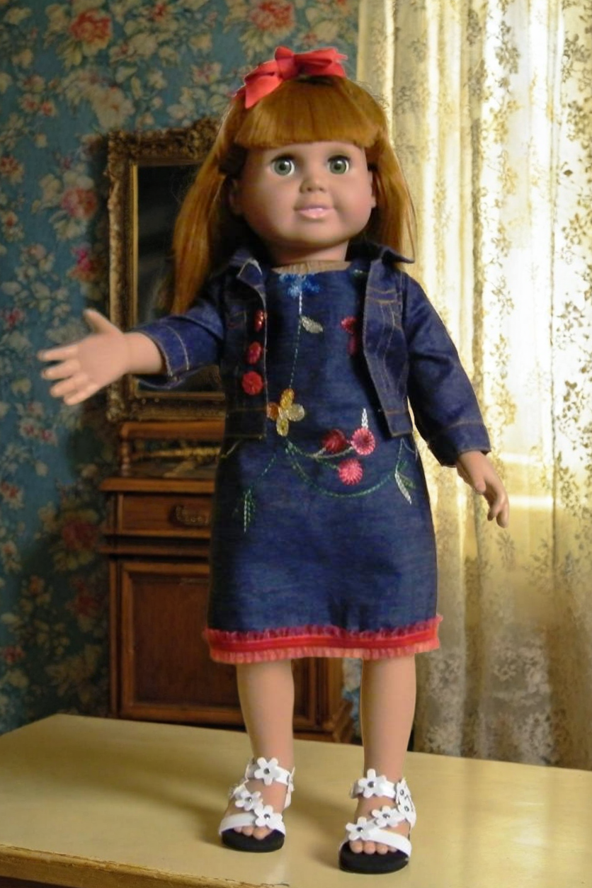 BLUE FLORAL SUMMER JEAN JACKET SET\PET DOG