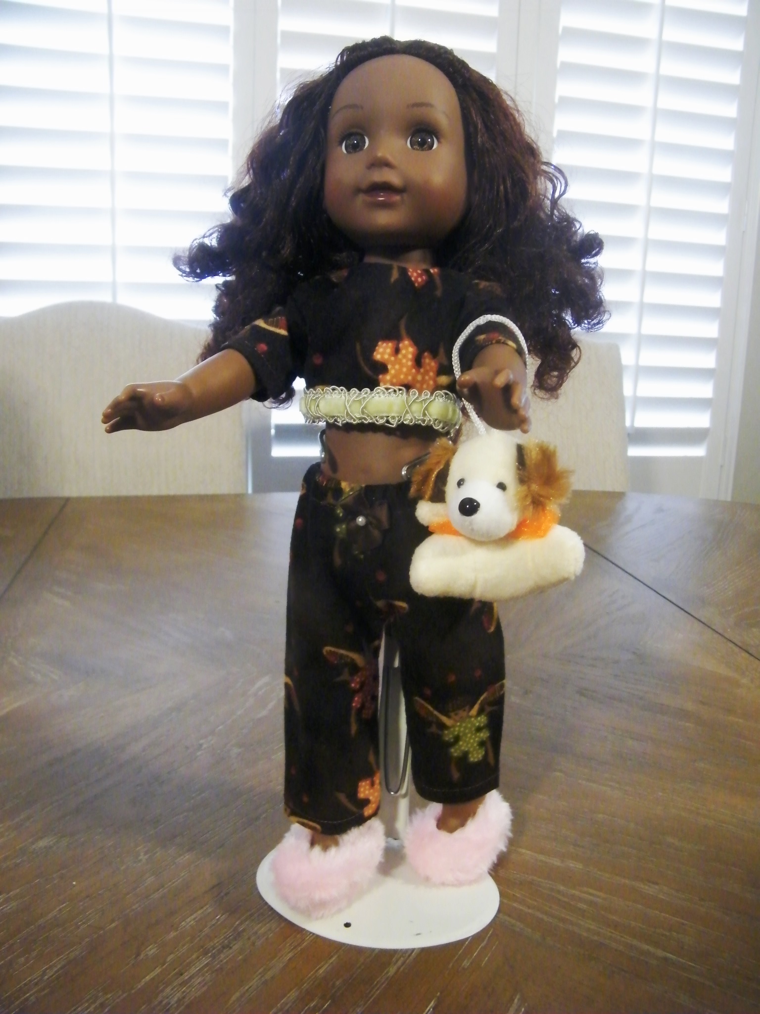 BROWN FLANNEL FAIRY SLEEPWEAR/STUFFED TOY