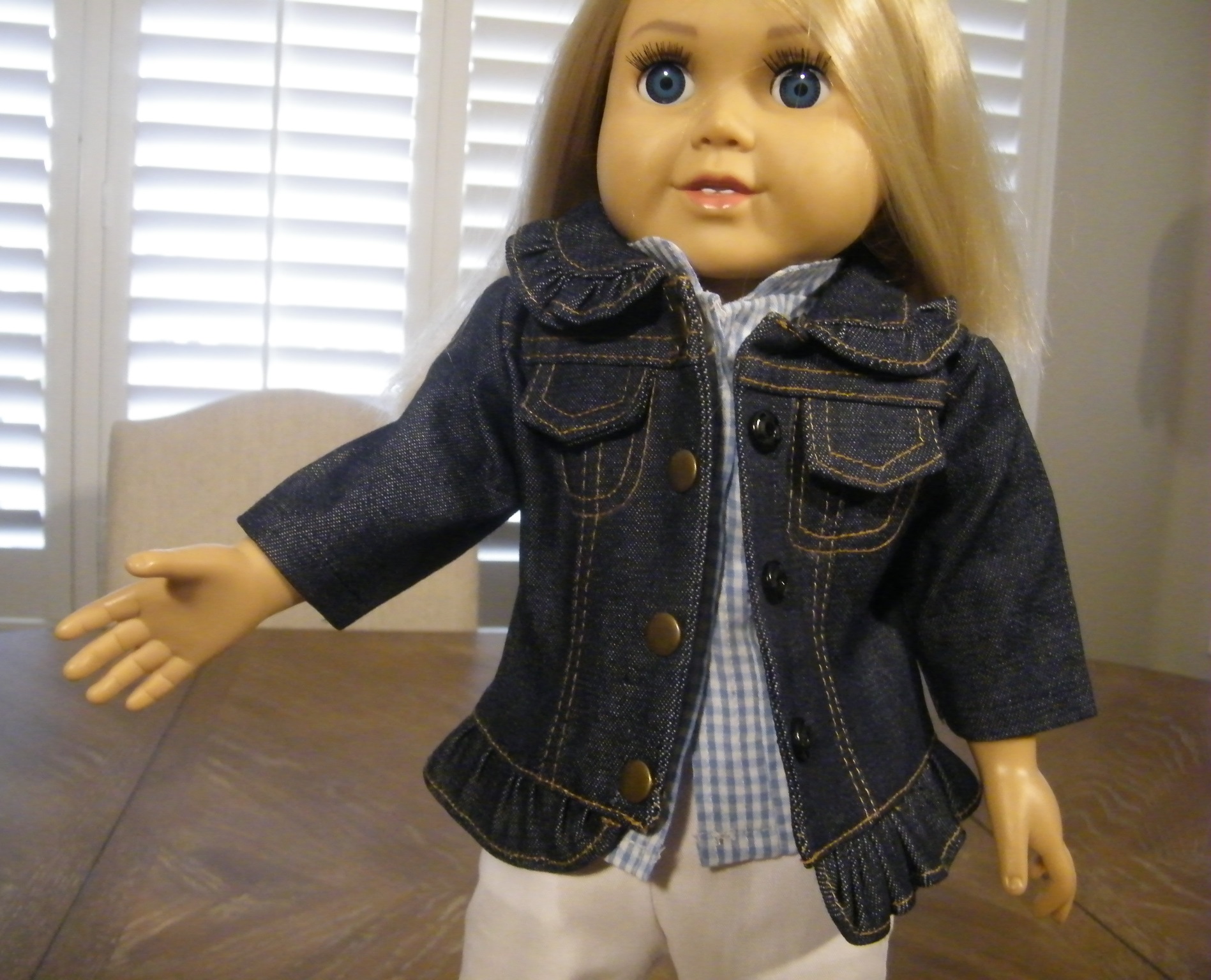 RUFFLED JEAN JACKET PANT SET