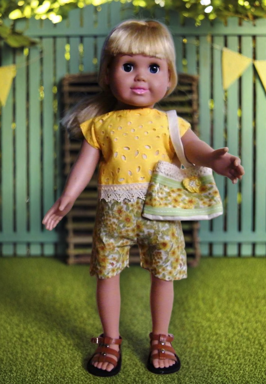 YELLOW FLOWER SHORT SET