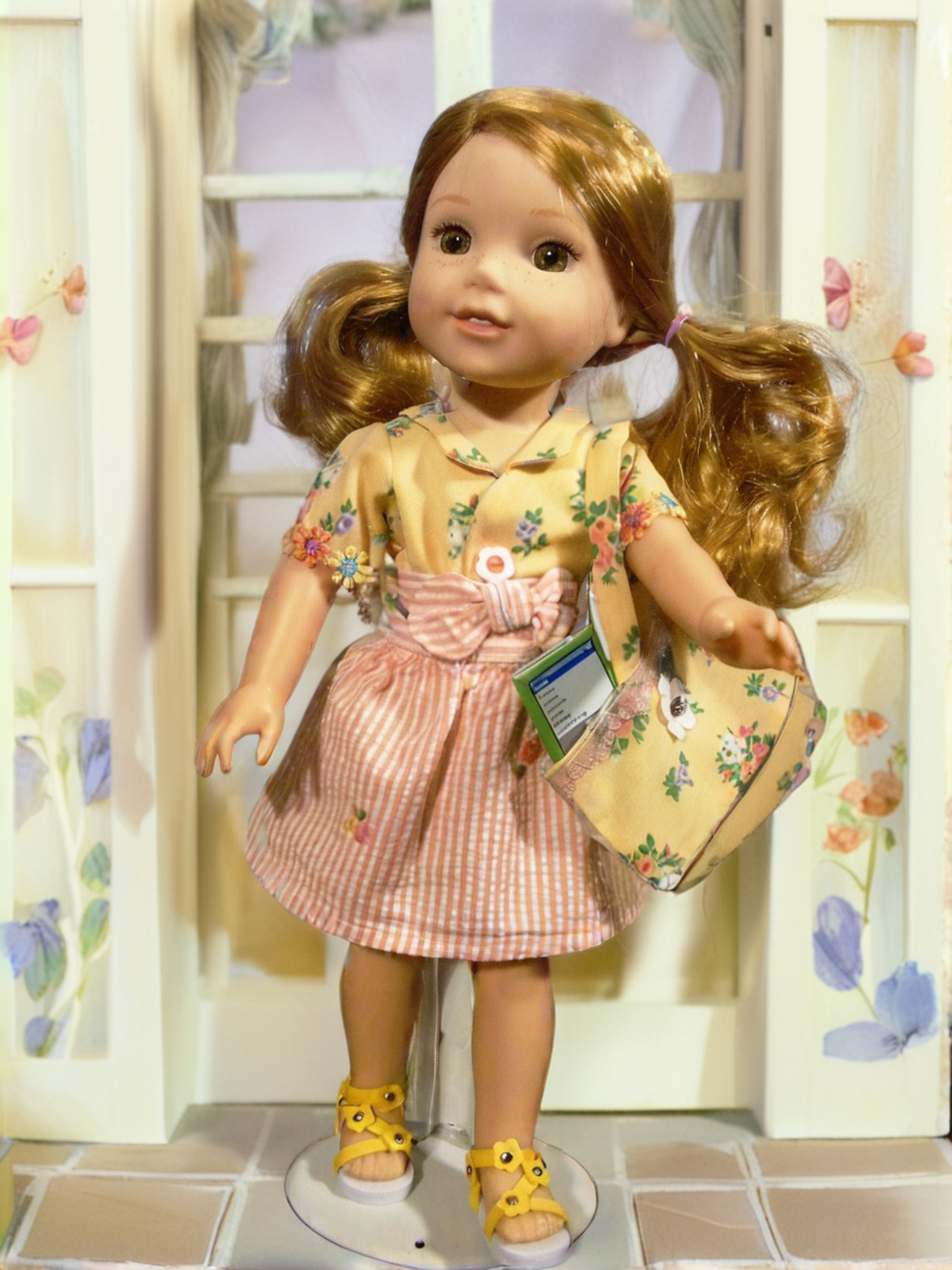 PEACH FLORAL SKIRT BLOUSE