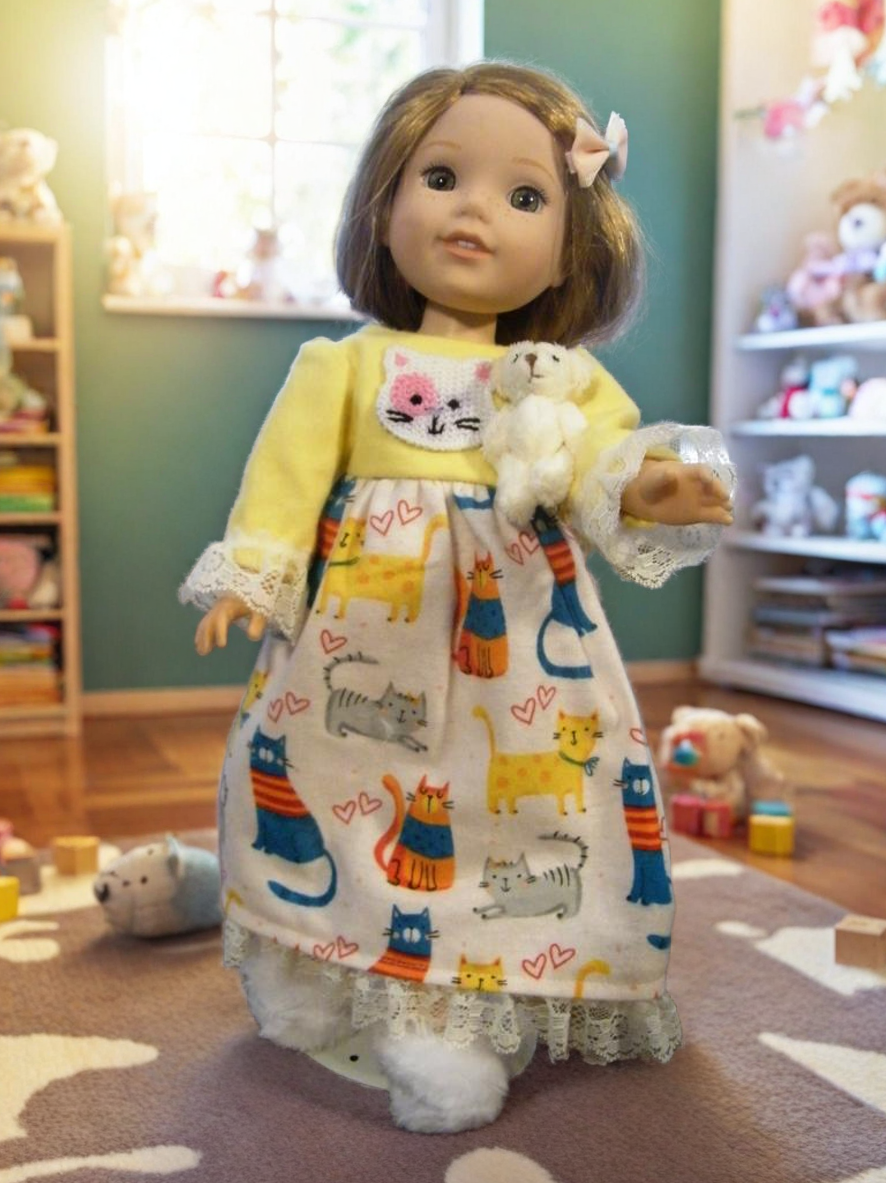 YELLOW KITTY KAT NIGHTGOWN