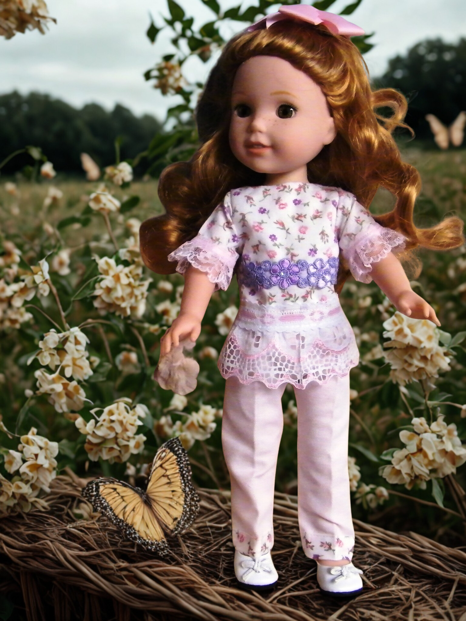 PINK FLORAL PANT SET