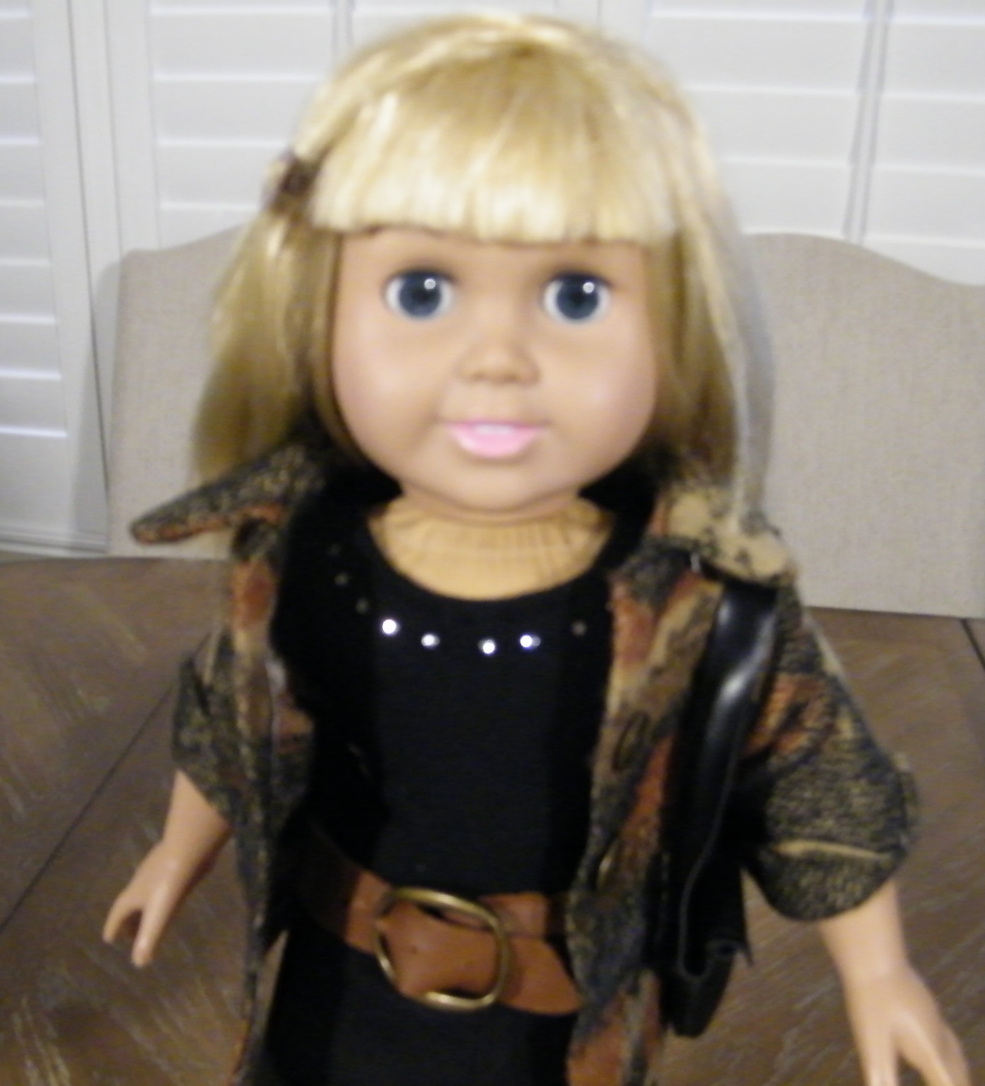 BLACK AND TAN WOOL PANT SET