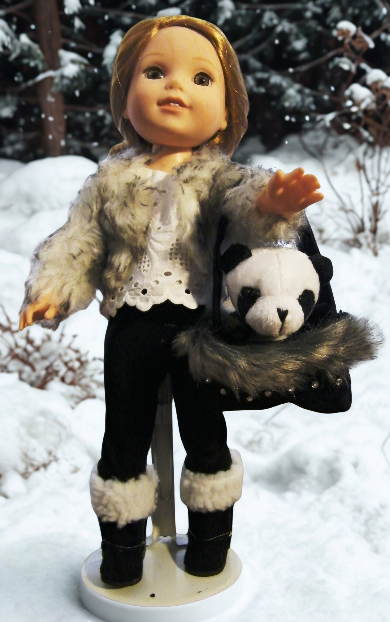 FUR WITH BLACK LEGGINS PET PANDA