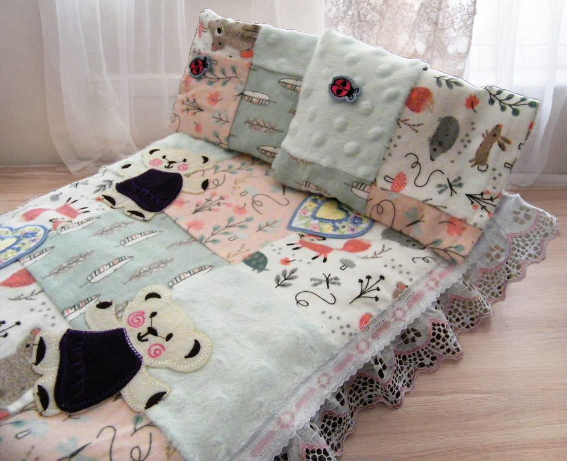 FOREST TEDDY BEARS HEARTS BEDDING SET