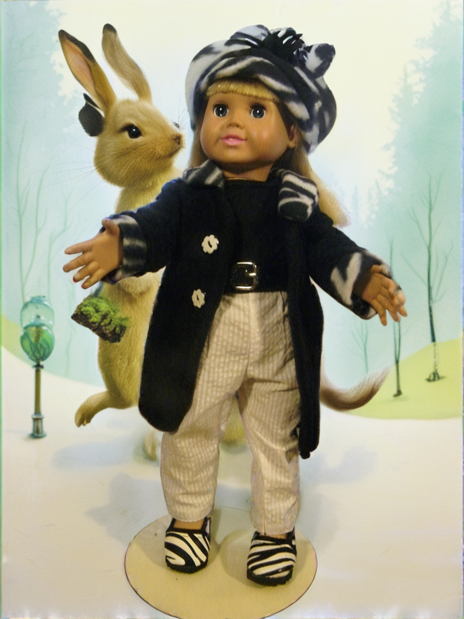 BLACK ZEBRA PANT SET