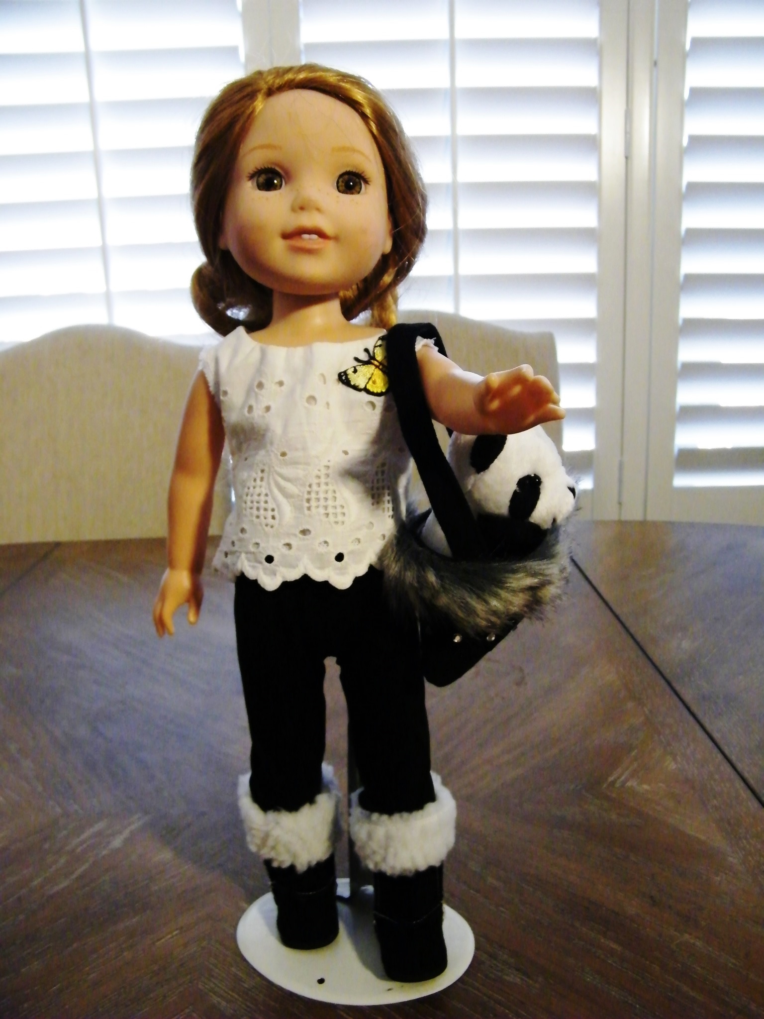 FUR WITH BLACK LEGGINS PET PANDA