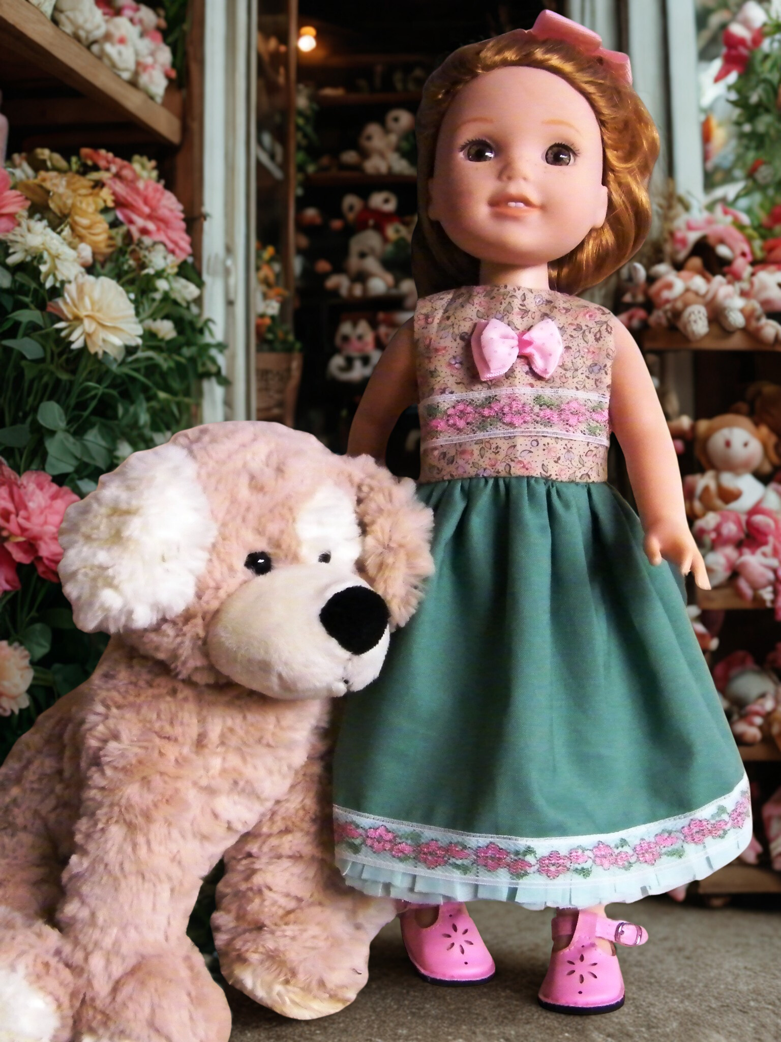 GREEN AND PINK SUMMER DRESS