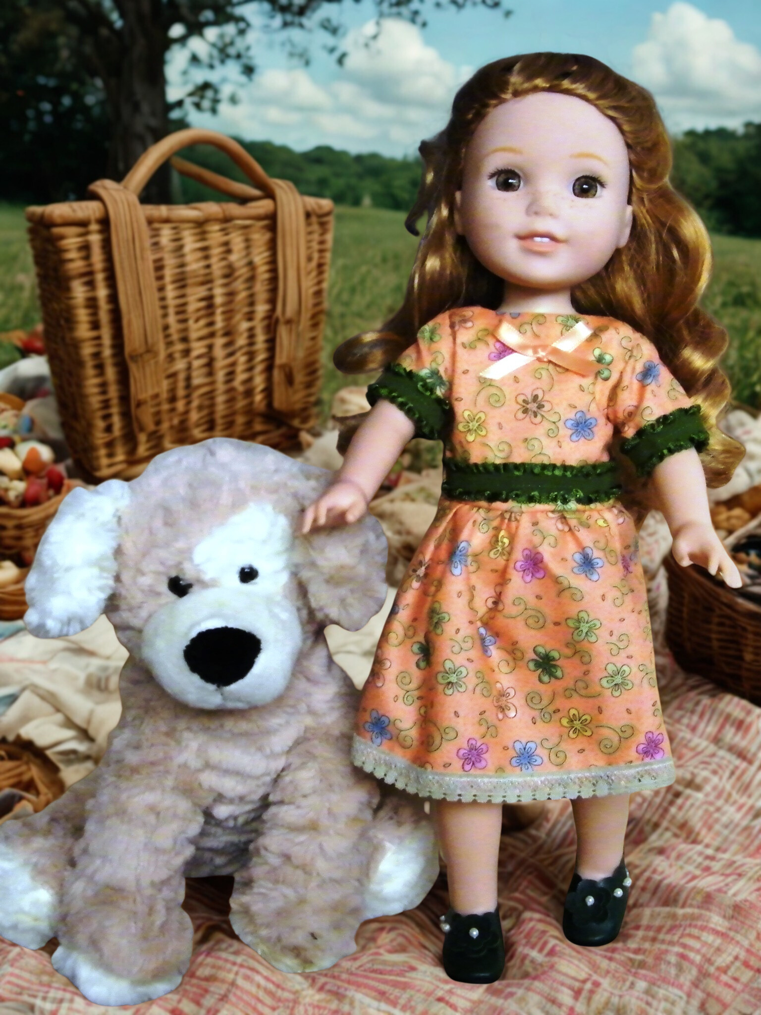 PEACH FLORAL SUMMER DRESS