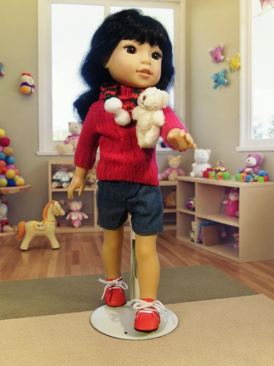 RED SWEATER W/CHRISTMAS SCARF