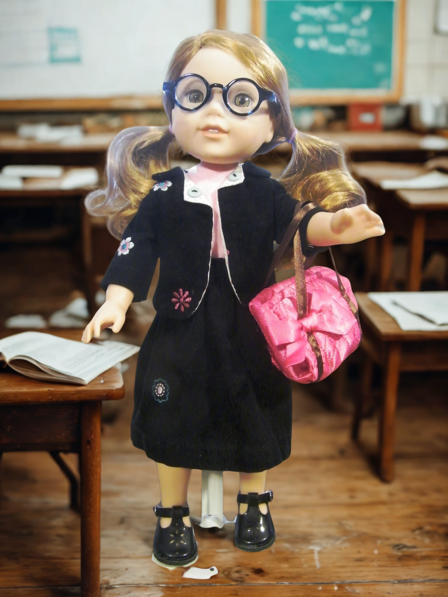 BLACK FLORAL CORDUROY JACKET SKIRT