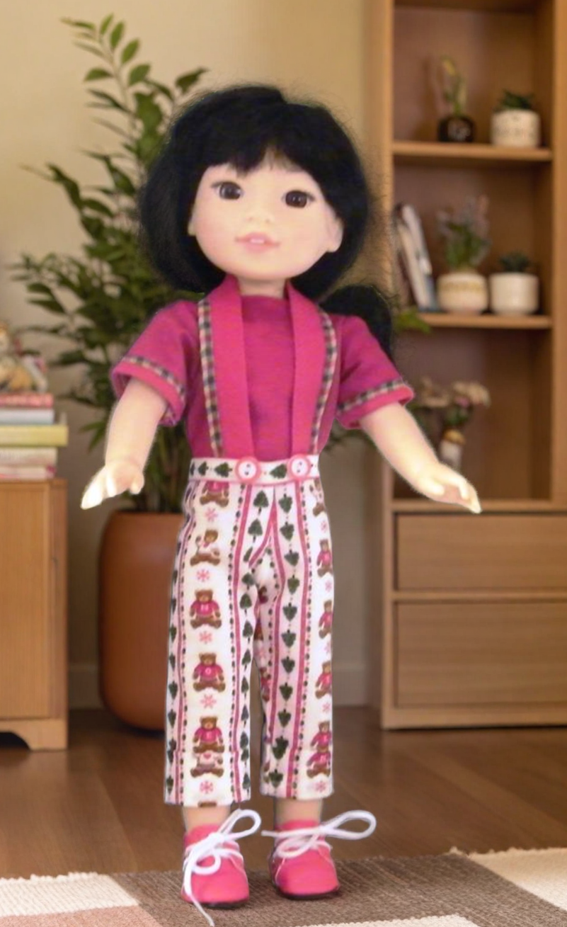 RED TEDDY BEAR PANT SET