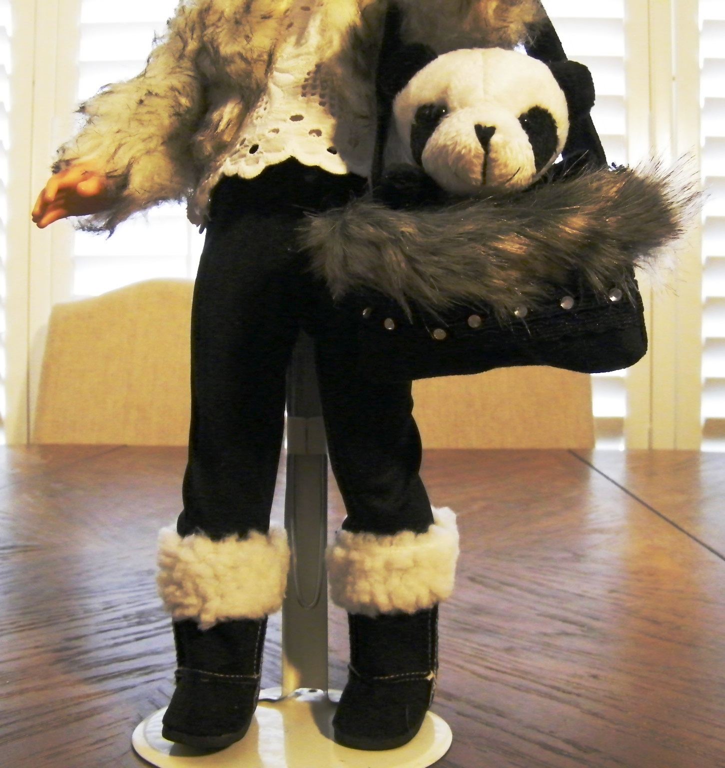 FUR WITH BLACK LEGGINS PET PANDA