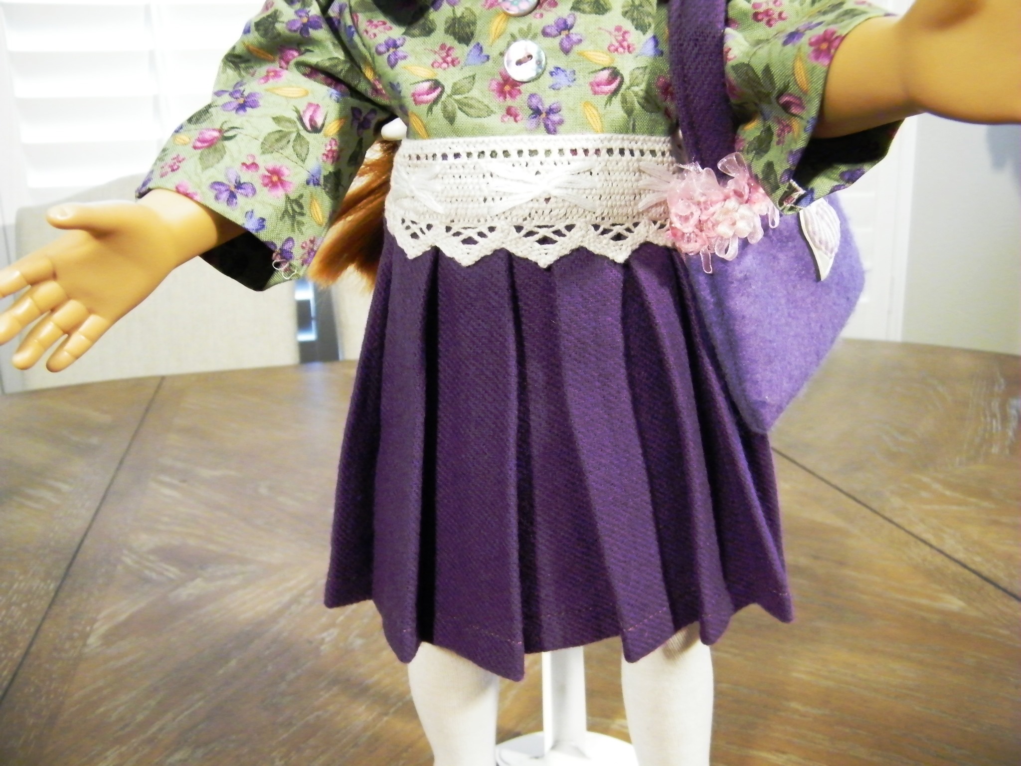 PURPLE WOOL DRESS/HANDBAG