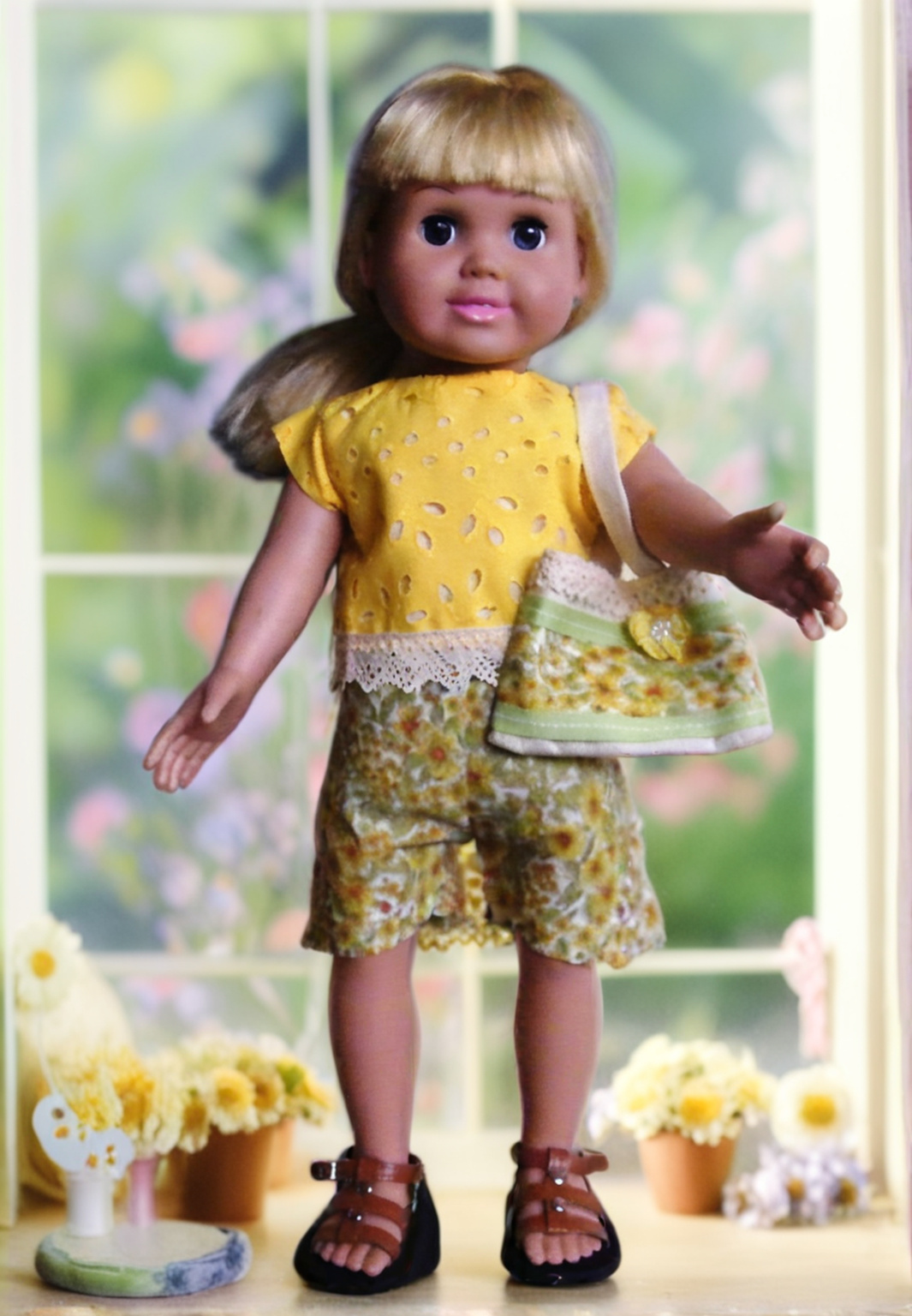 YELLOW FLOWER SHORT SET