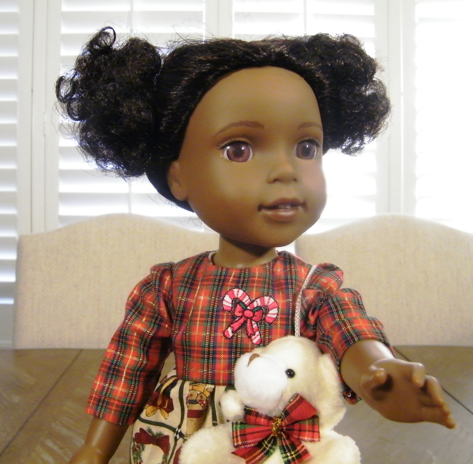 CHRISTMAS PLAID NIGHT GOWN/TEDDY BEAR