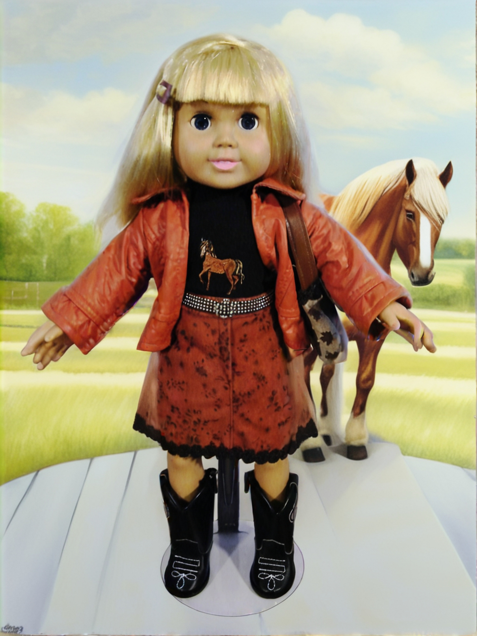 COWGIRL SET IN RUST RED