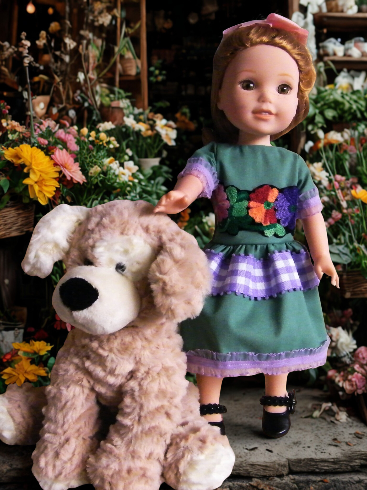 FLORAL EMBROIDERED GREEN SUMMER DRESS