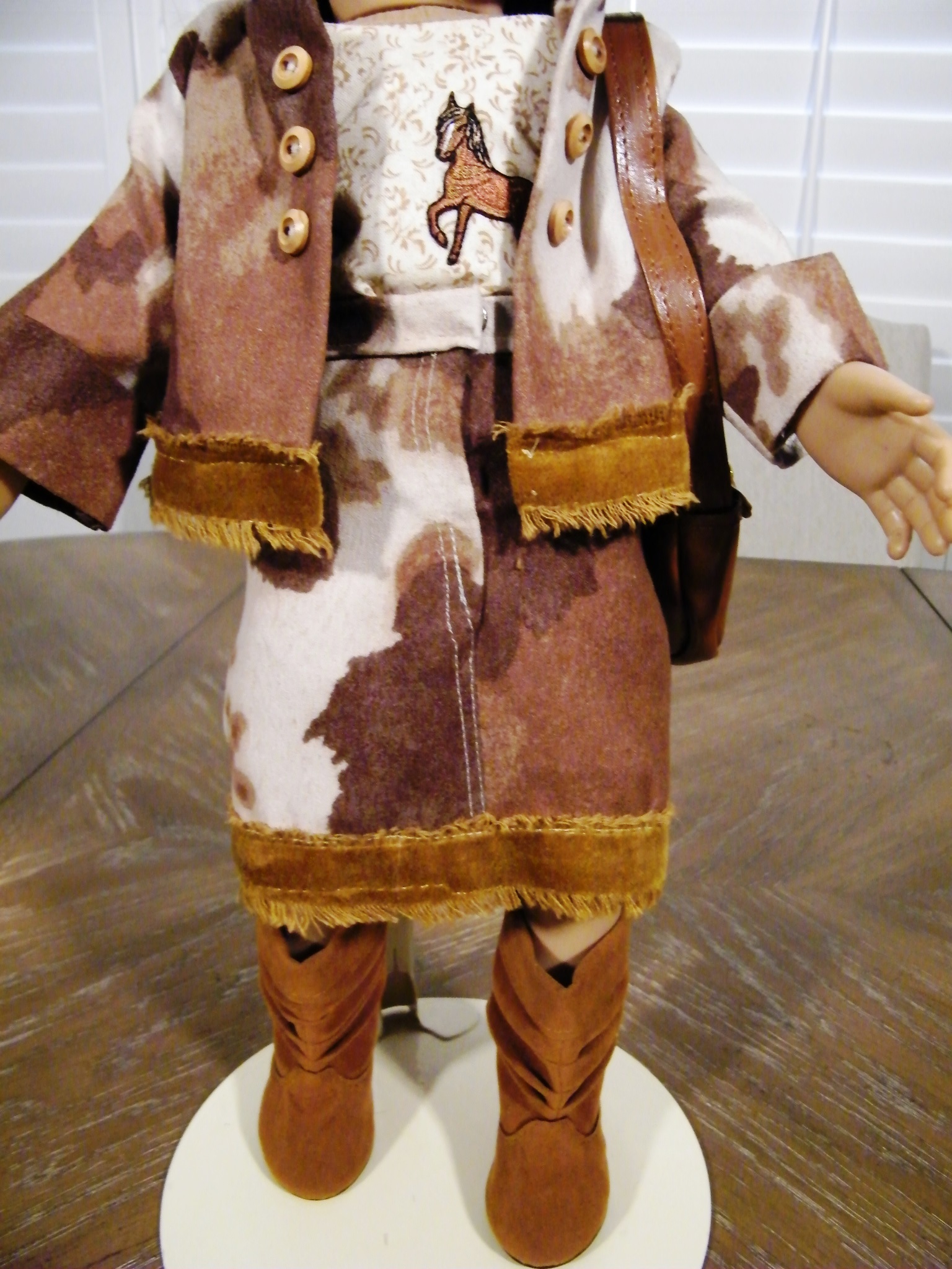 COWHIDE JACKET SKIRT