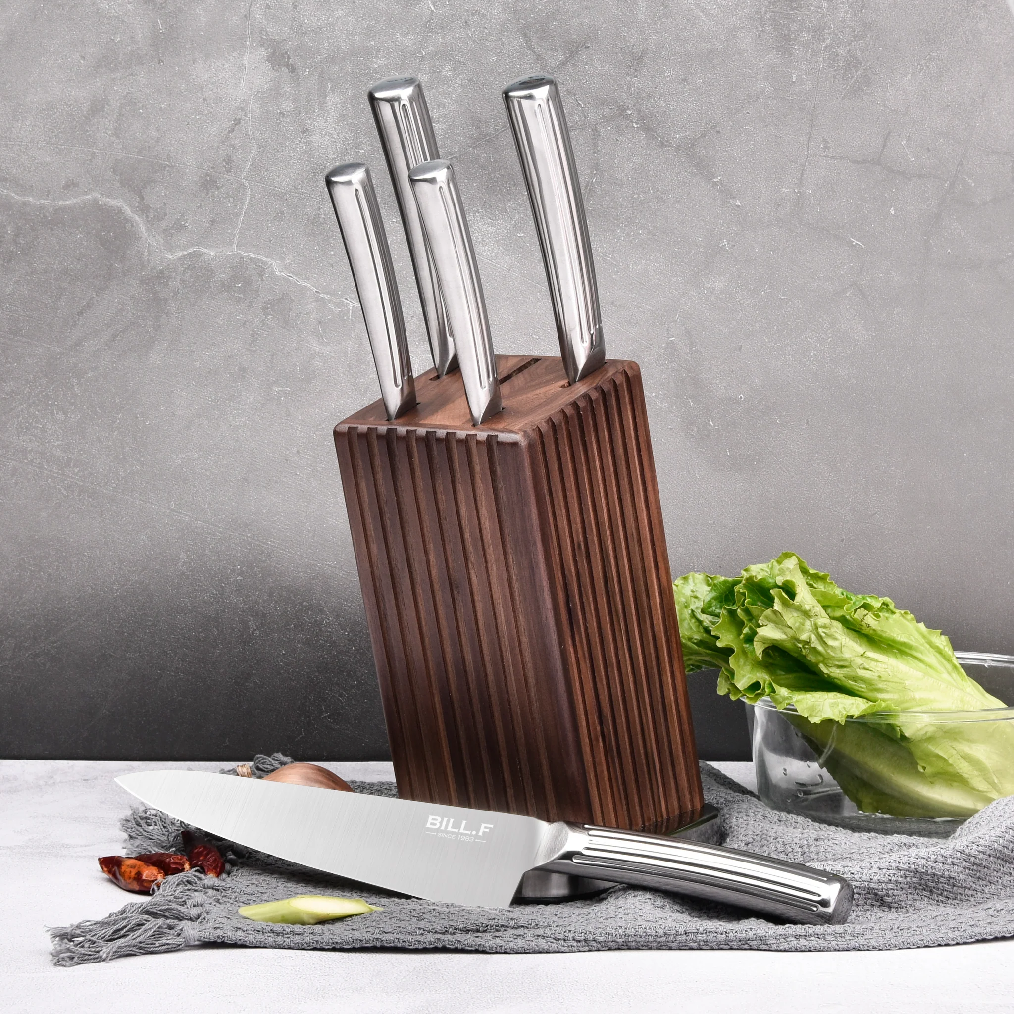 6-Piece Kitchen Knives German Stainless Steel Kitchen Knife Block Set