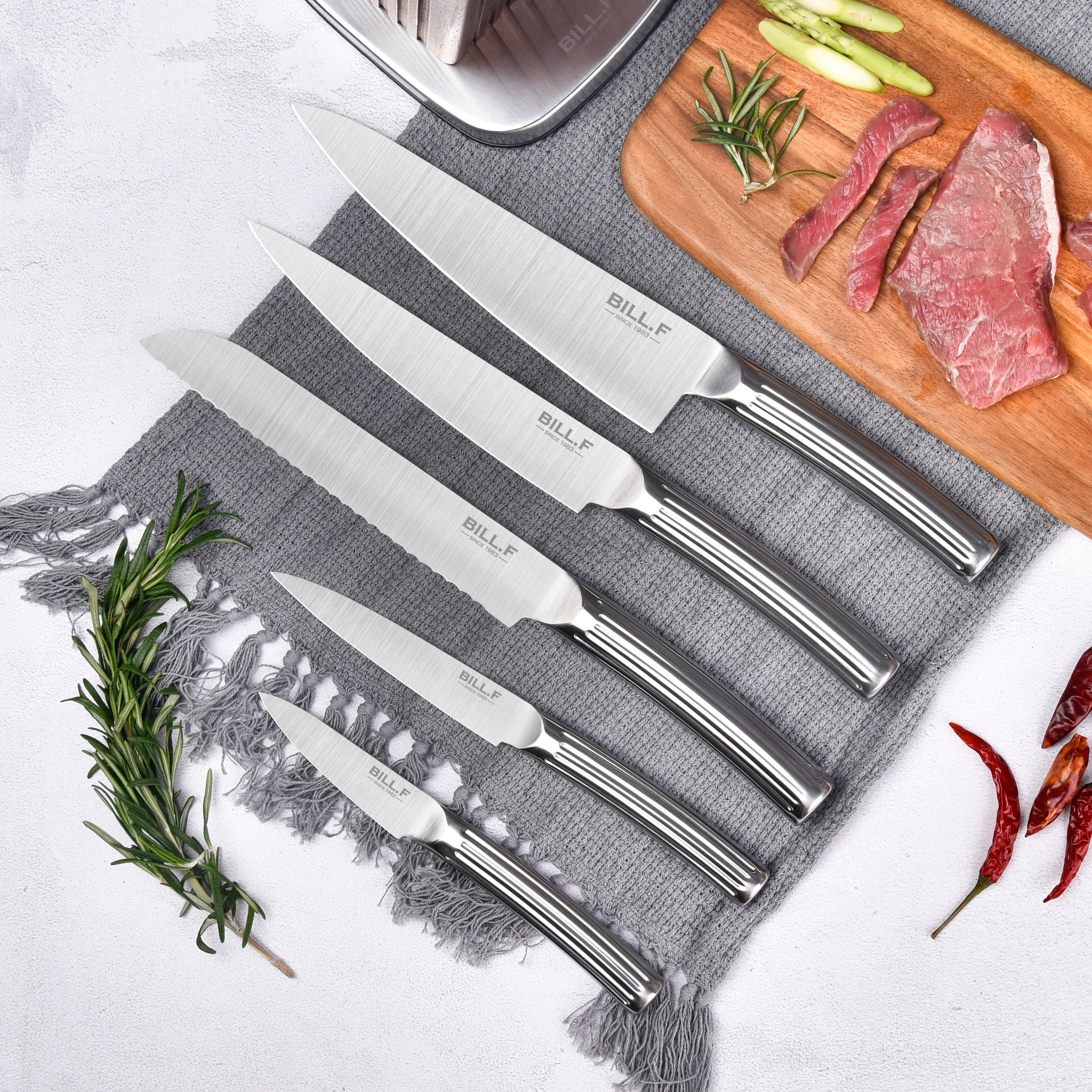 6-Piece Kitchen Knives German Stainless Steel Kitchen Knife Block Set