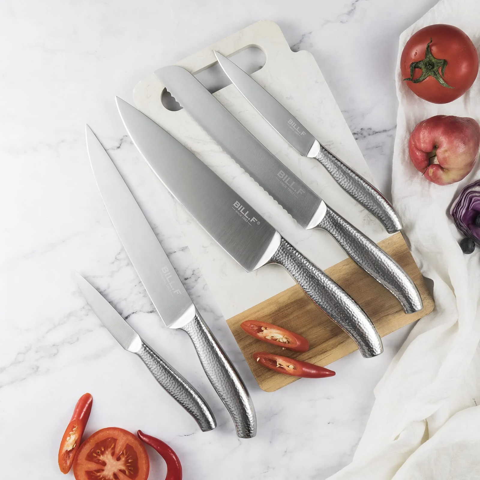 6-Piece Kitchen Knife Set with Block Professional Chef Knife Set