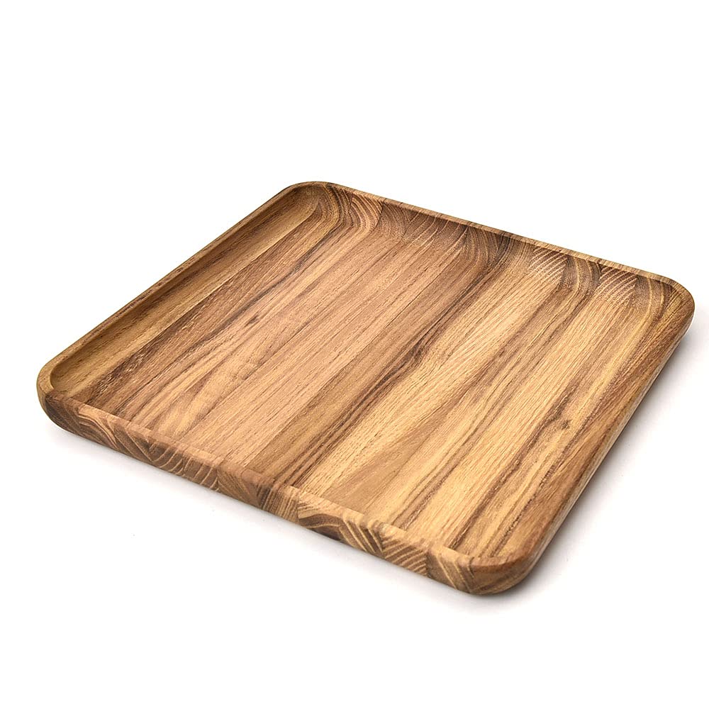 Rectangular Wooden Tray Cheese Plates Teak Platter for Food Party