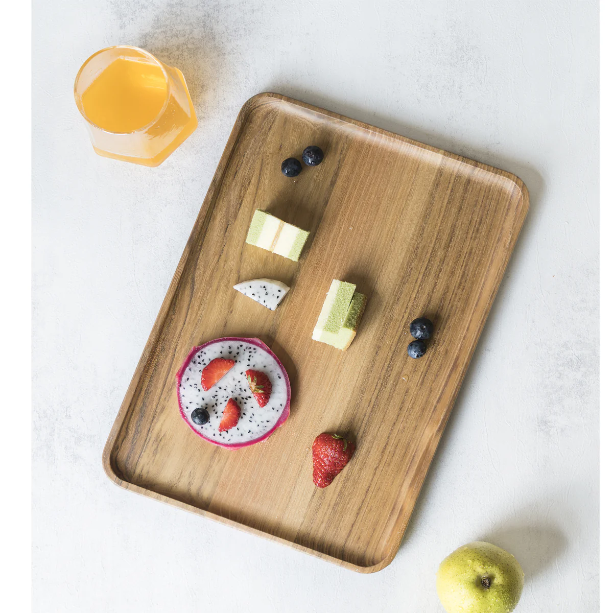 Rectangular Wooden Tray Cheese Plates Teak Platter for Food Party