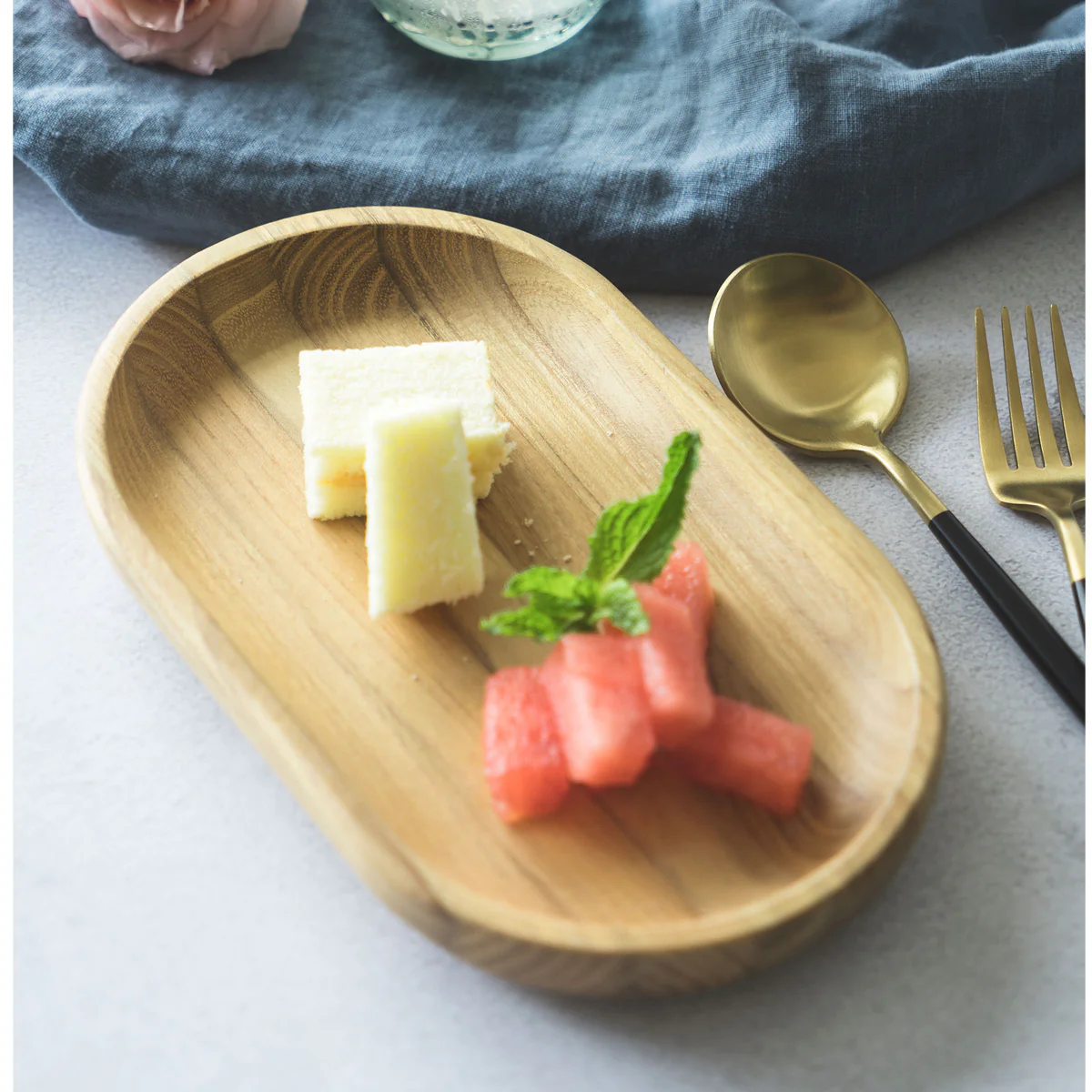 Oval Serving Tray and Platters Small Wooden Cheese Plate