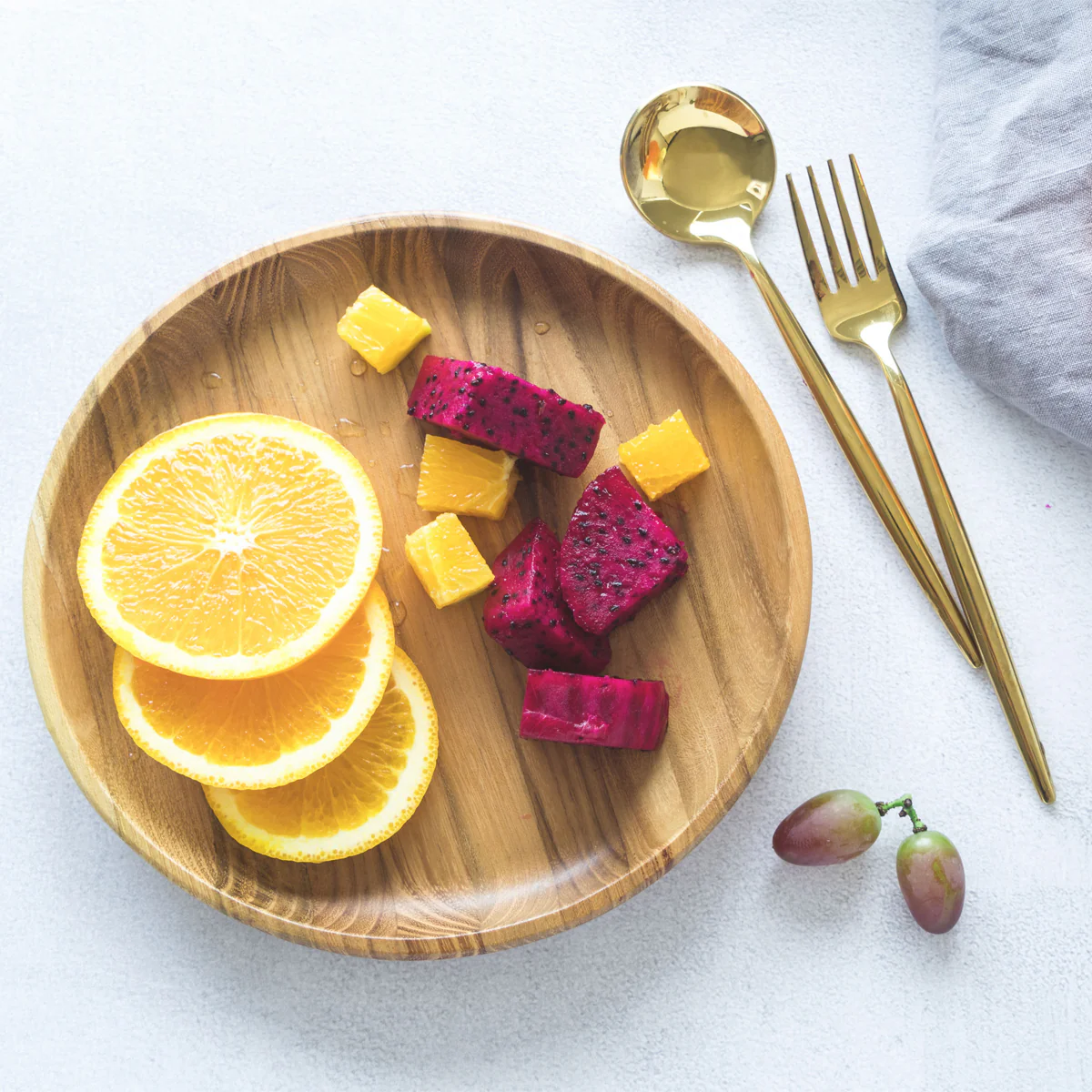 Round Wooden Tray Serving Platters for Tea Set Fruits Candies Food Home Decoration