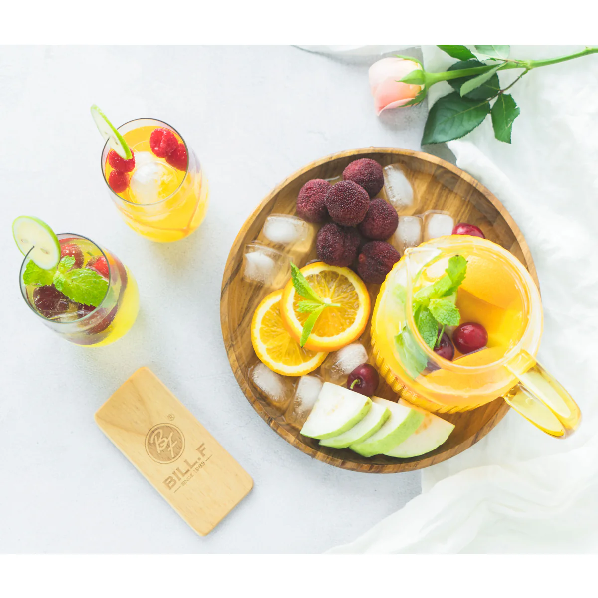 Round Wooden Tray Serving Platters for Tea Set Fruits Candies Food Home Decoration