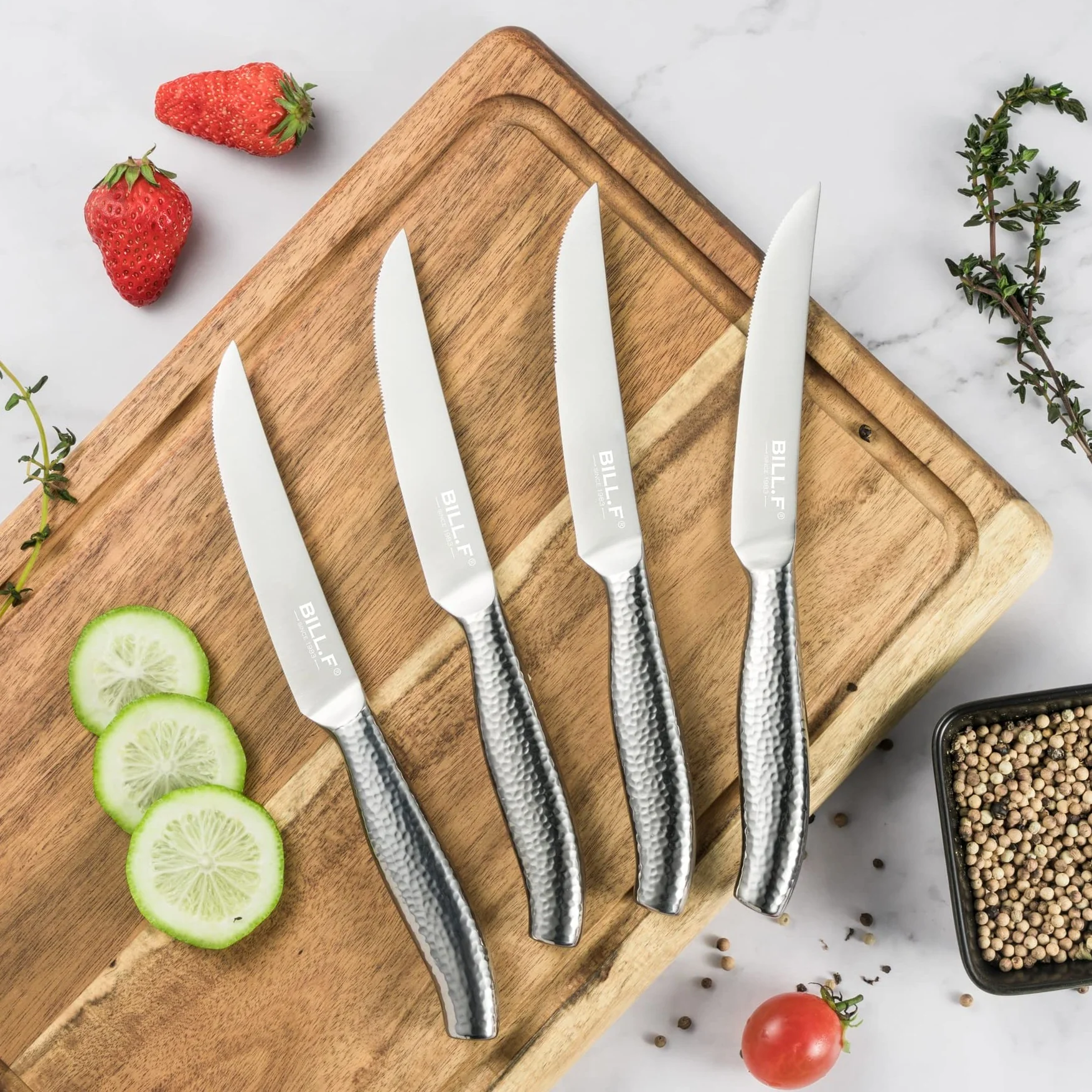 Steak Knives, Serrated Steak Knives Set of 4, Premium Stainless Steel Steak Knife Set, Super Sharp Serrated Steak Knife with Gift Box