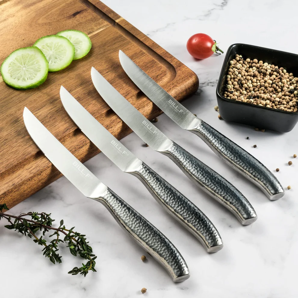 Steak Knives, Serrated Steak Knives Set of 4, Premium Stainless Steel Steak Knife Set, Super Sharp Serrated Steak Knife with Gift Box