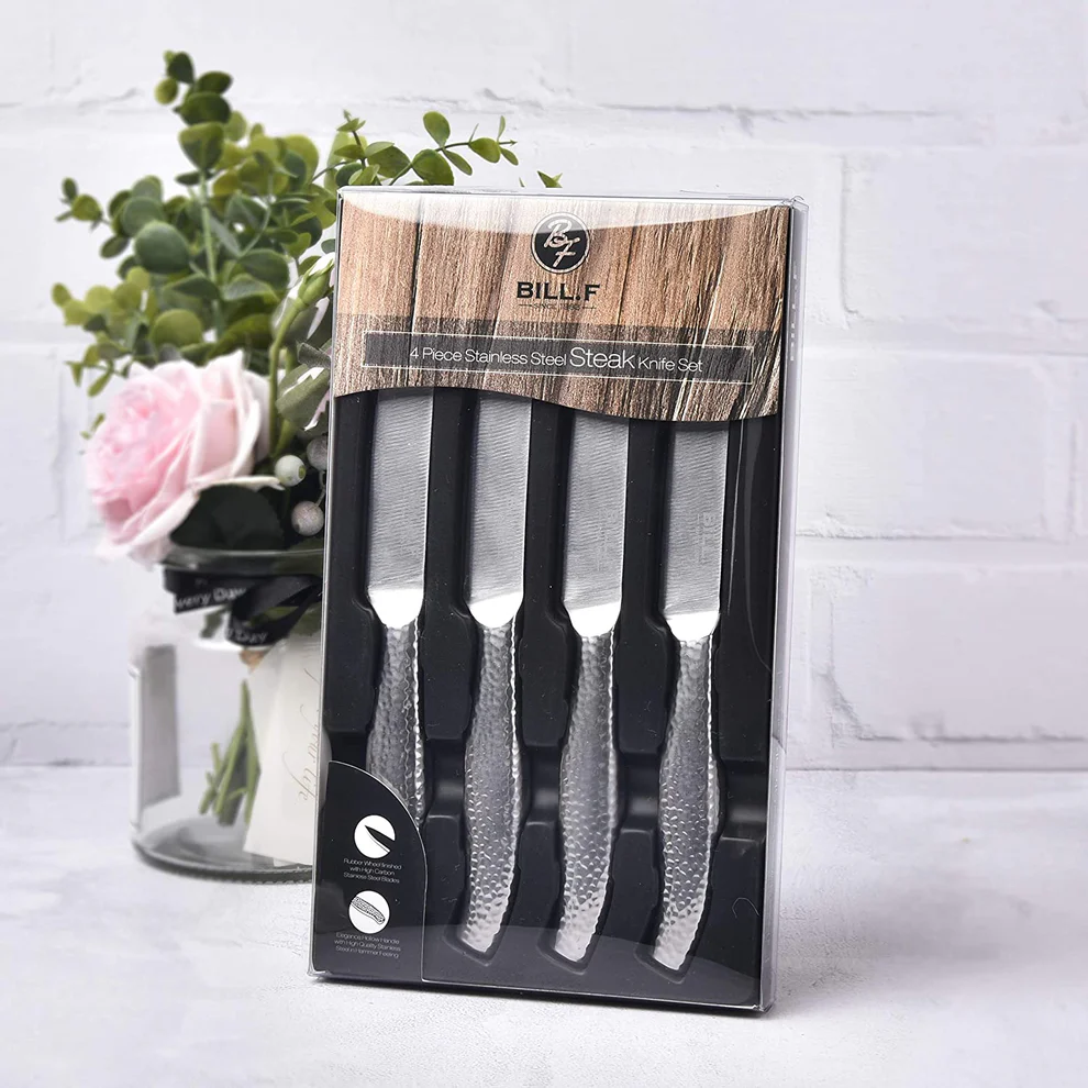 Steak Knives, Serrated Steak Knives Set of 4, Premium Stainless Steel Steak Knife Set, Super Sharp Serrated Steak Knife with Gift Box