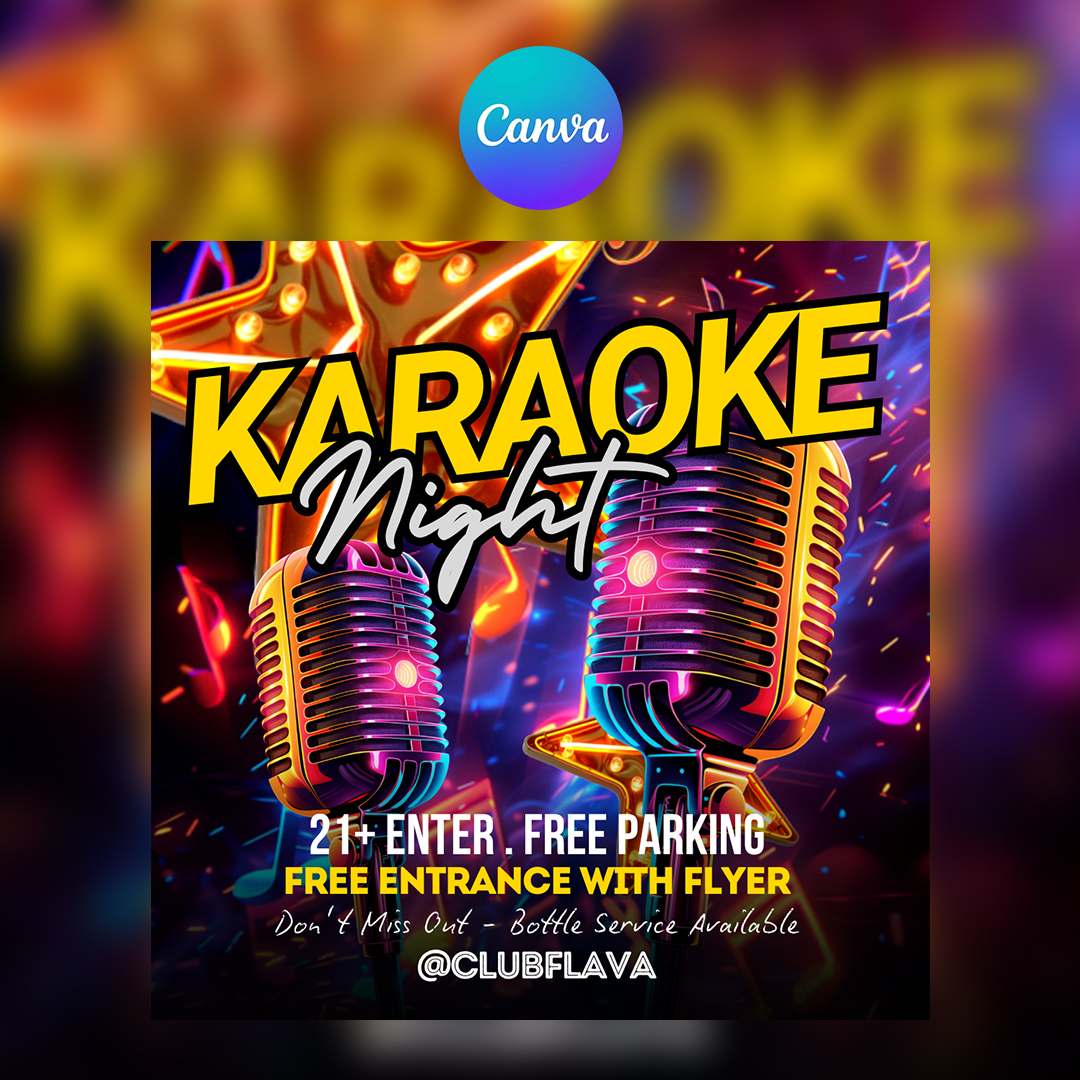Karaoke Flyer Canva Flyer