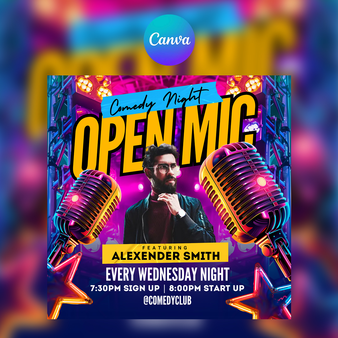 Open Mic Canva Flyer